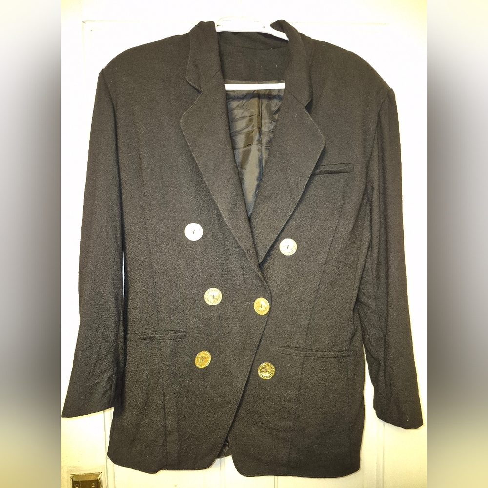 vintage ToTonko double-breasted blazer 10 black